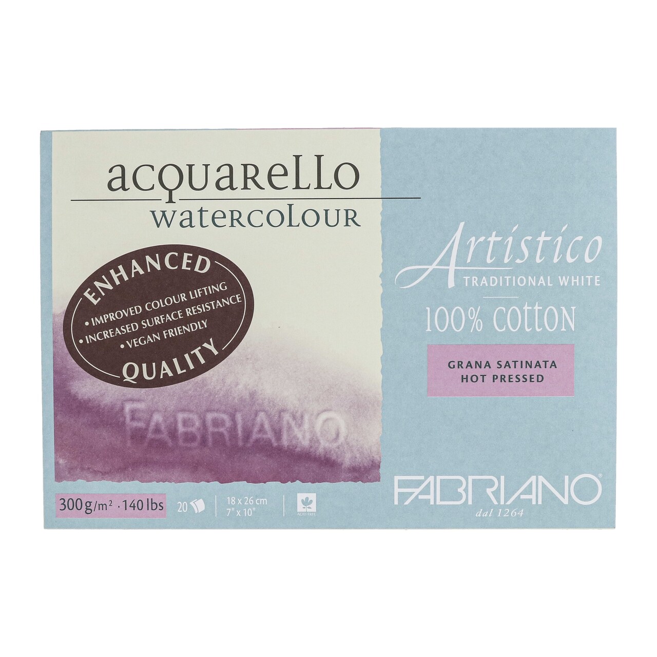 Fabriano Artistico Traditional White Watercolor Block, 140 lb./300 gsm